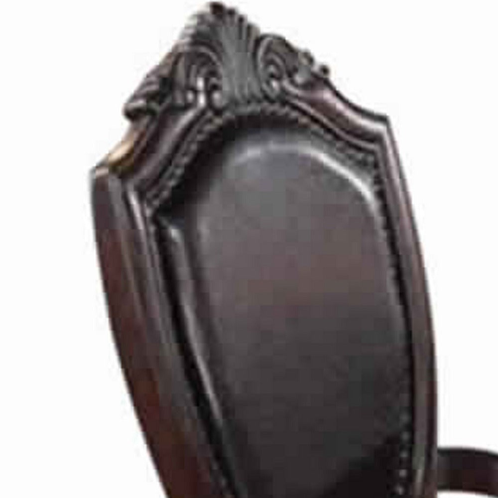 Traditional Rubber Wood Royal Arm Chair Set Of 2 Brown - PDX-F1396