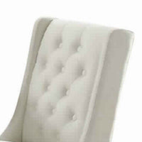 Upholstered Button Tufted Leatherette Dining Chair, Set Of 2,White - PDX-F1503