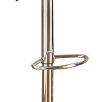 Metal Base Bar Stool With Faux Leather Seat Black & Silver Set of 2 - PDX-F1553