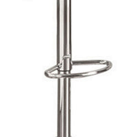 Metal Base Bar Stool With Faux Leather Seat White & Silver Set of 2 - PDX-F1554