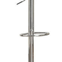 Round Seat Bar Stool With Gas Lift Black and Silver Set of 2 - PDX-F1559