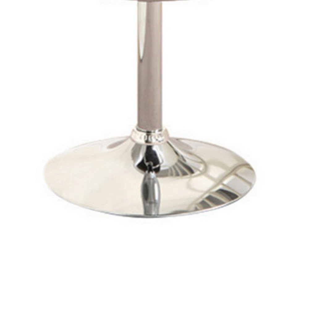 Barstool with Gaslight In Tufted Leather Dark Brown Set of 2 - PDX-F1587