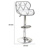 Barstool with Gaslight In Tufted Leather Dark Brown Set of 2 - PDX-F1587