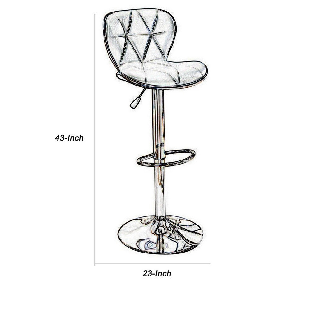 Polyurethane Swivel Barstool Silver Set of 2 - PDX-F1623