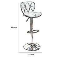 Polyurethane Swivel Barstool Silver Set of 2 - PDX-F1623