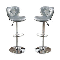 Polyurethane Swivel Barstool Silver Set of 2 - PDX-F1623