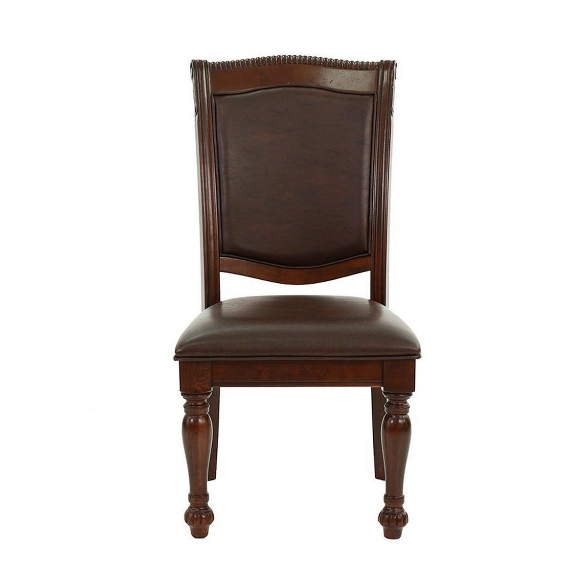 Set Of 2 Rubber Wood Traditional Dining Chair, Dark Brown - PDX-F1729