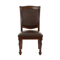 Set Of 2 Rubber Wood Traditional Dining Chair, Dark Brown - PDX-F1729