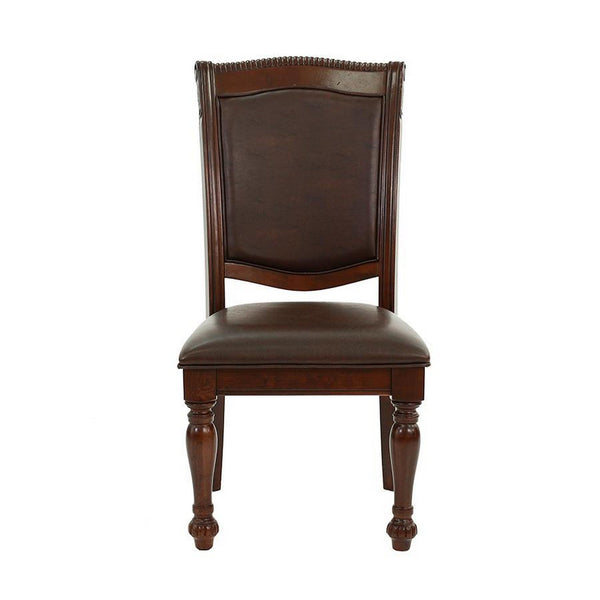 Set Of 2 Rubber Wood Traditional Dining Chair, Dark Brown - PDX-F1729