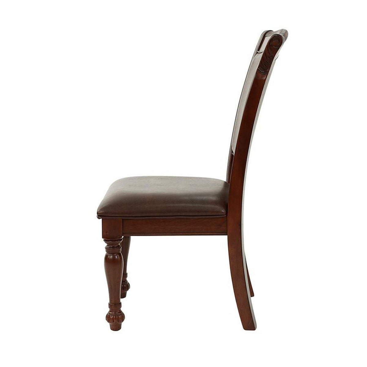 Set Of 2 Rubber Wood Traditional Dining Chair, Dark Brown - PDX-F1729