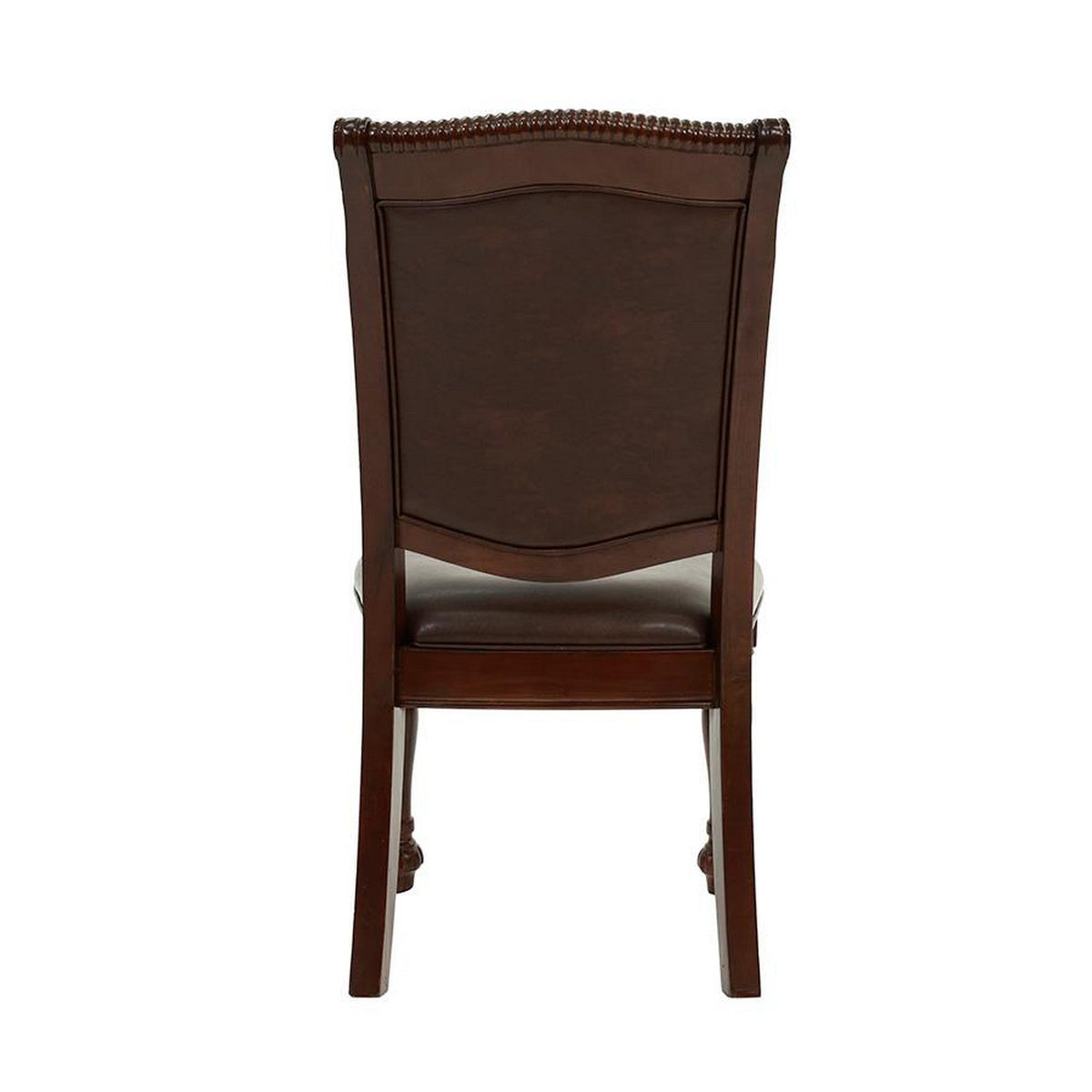 Set Of 2 Rubber Wood Traditional Dining Chair, Dark Brown - PDX-F1729