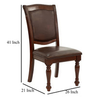 BM171552 Set Of 2 Rubber Wood Traditional Dining Chair, Dark Brown And Black