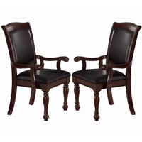 BM171255 Rubber Wood Arm Chair, Set Of 2, Brown