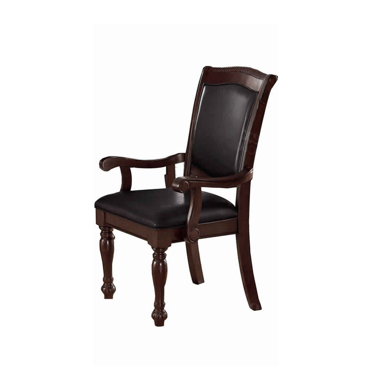 BM171255 Rubber Wood Arm Chair, Set Of 2, Brown