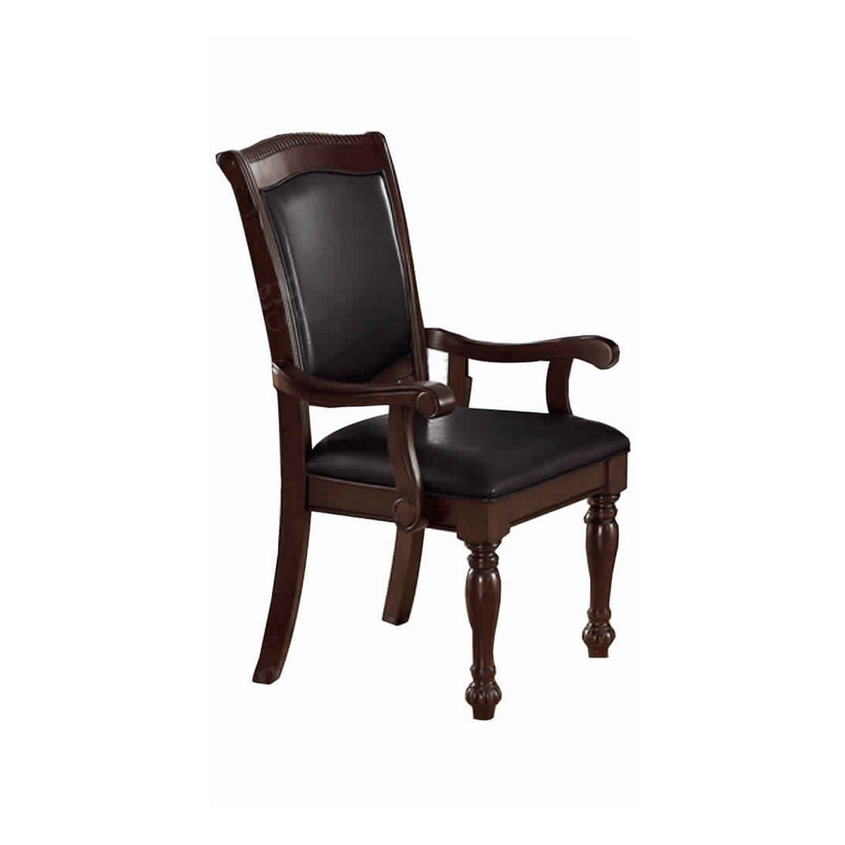 BM171255 Rubber Wood Arm Chair, Set Of 2, Brown