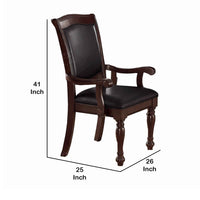 BM171255 Rubber Wood Arm Chair, Set Of 2, Brown