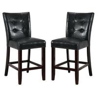 Wood & Polyurethane High Chair, Black & Brown, Set of 2 - BM166660