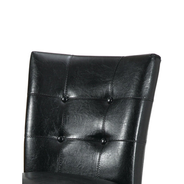 Wood & Polyurethane High Chair, Black & Brown, Set of 2 - PDX-F1754