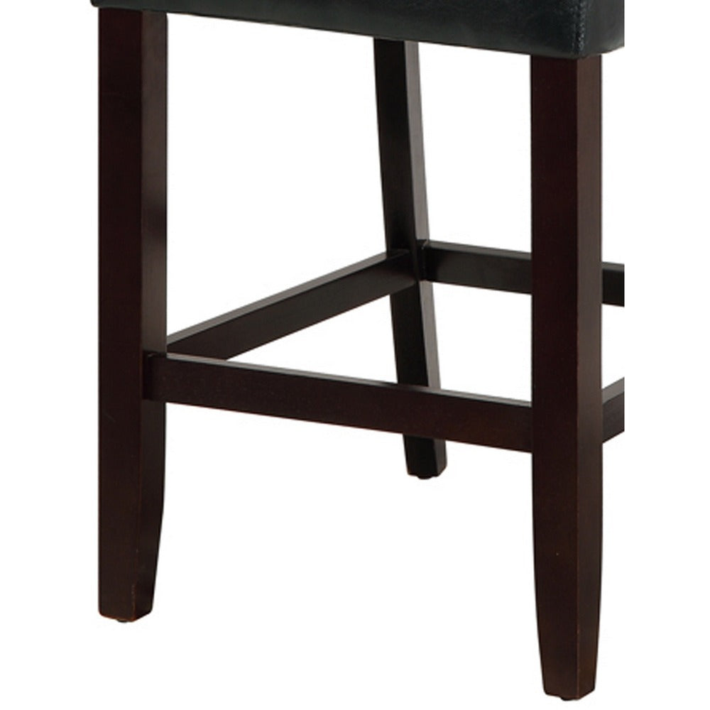 Wood & Polyurethane High Chair, Black & Brown, Set of 2 - PDX-F1754