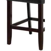 Wood & Polyurethane High Chair, Black & Brown, Set of 2 - PDX-F1754