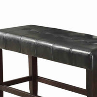 Wood Based High Bench With Tufted Seat Black and Brown - PDX-F1755