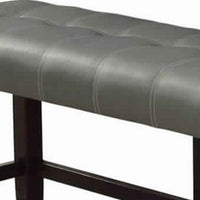 Tufted High Bench With Tapered Legs Silver and Brown - PDX-F1757