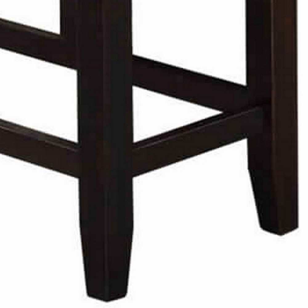 Tufted High Bench With Tapered Legs Silver and Brown - PDX-F1757