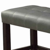 Tufted High Bench With Tapered Legs Silver and Brown - PDX-F1757
