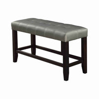Tufted High Bench With Tapered Legs Silver and Brown - PDX-F1757