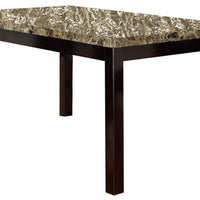 Slick Finish Faux Marble & Pine Wood Dining Table, Brown - BM171261