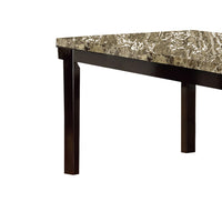 Slick Finish Faux Marble & Pine Wood Dining Table, Brown - PDX-F2093
