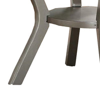 Rubber Wood Round Dining Table With Bottom Shelf Silver - PDX-F2150