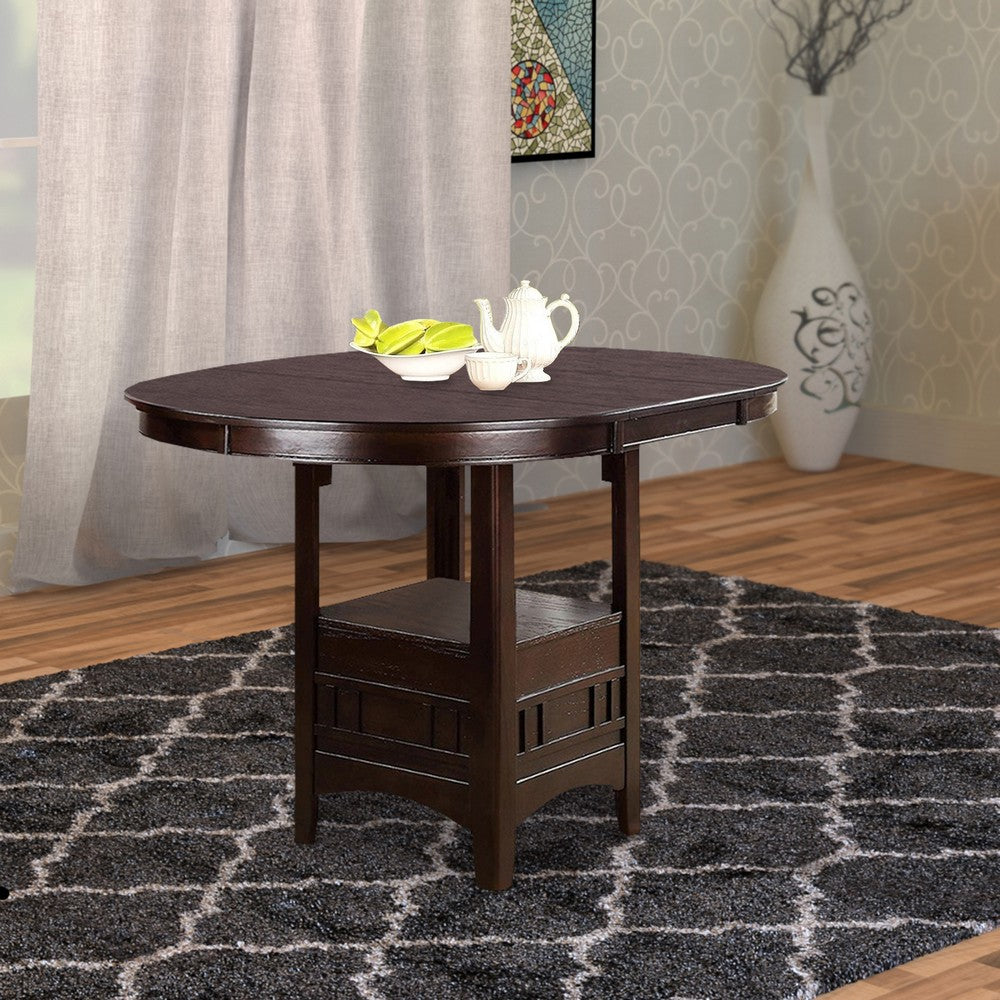 Wooden Counter Height Table, Brown - PDX-F2345
