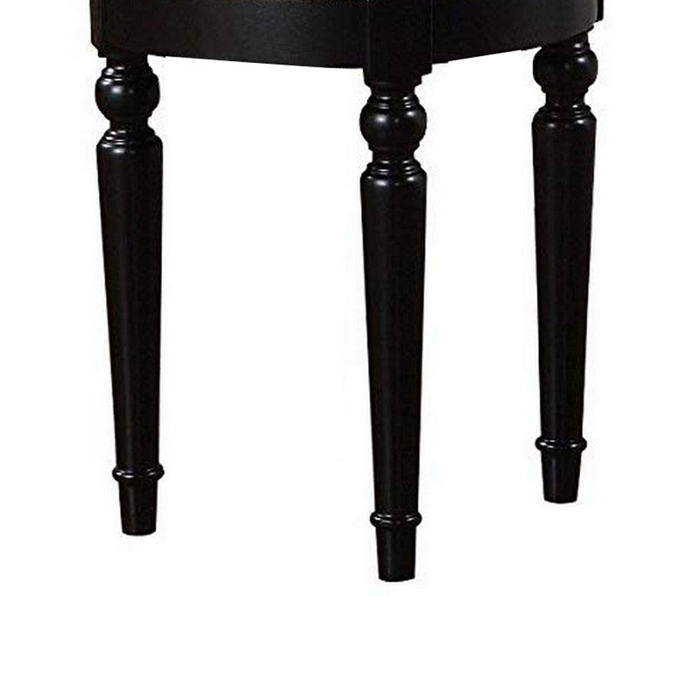 Commodious Vanity Set Featuring Stool And Mirror Black - PDX-F4072