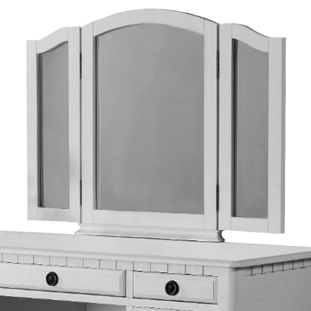 Wooden Vanity Set With Stool White - PDX-F4074