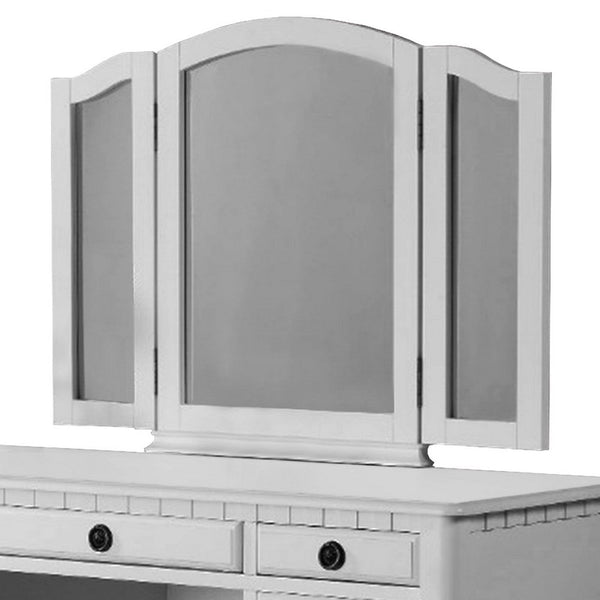 Wooden Vanity Set With Stool White - PDX-F4074