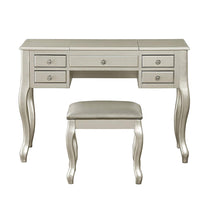 Cherub Vanity Set Featuring Stool And Mirror Silver - PDX-F4145