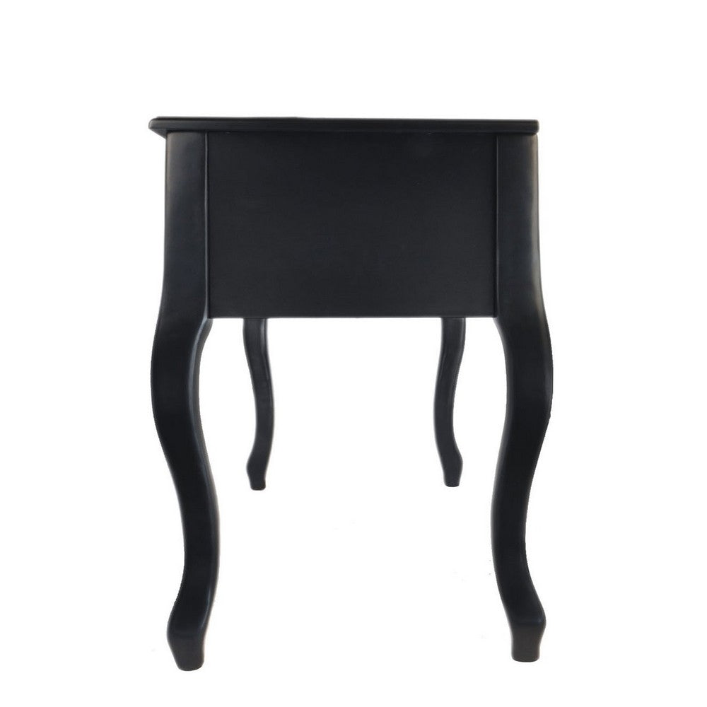 Cherub Vanity Set Featuring Stool And Mirror Black - PDX-F4146