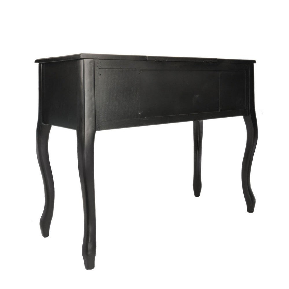 Cherub Vanity Set Featuring Stool And Mirror Black - PDX-F4146