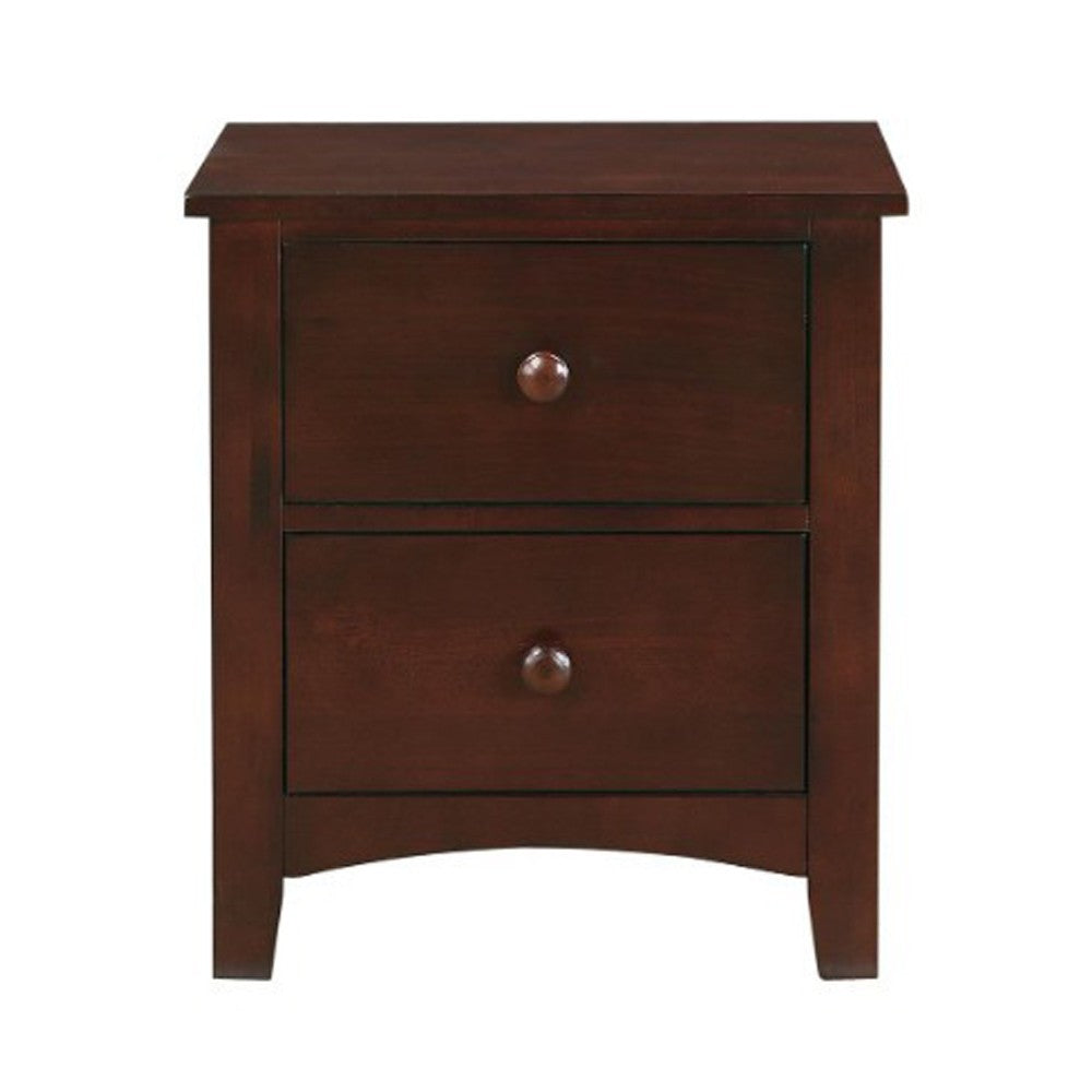 Modern Pine Wood 2 Drawer Night Stand,Brown - PDX-F4234
