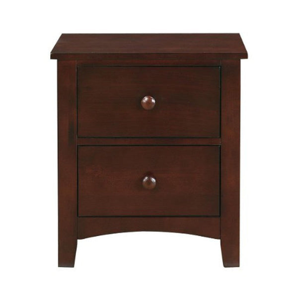 Modern Pine Wood 2 Drawer Night Stand,Brown - PDX-F4234