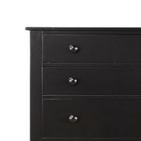 Pine Wood With Varied Size 5 Drawer Chest, Black - PDX-F4237