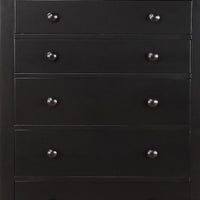 Pine Wood With Varied Size 5 Drawer Chest, Black - PDX-F4237