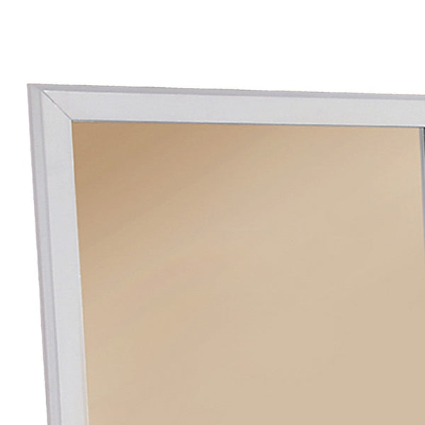 Mirror With Pine Wood Framing, White - PDX-F4255