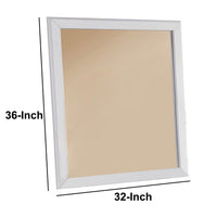 Mirror With Pine Wood Framing, White - PDX-F4255