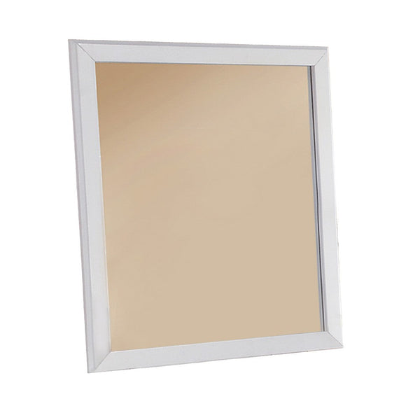 Mirror With Pine Wood Framing, White - PDX-F4255