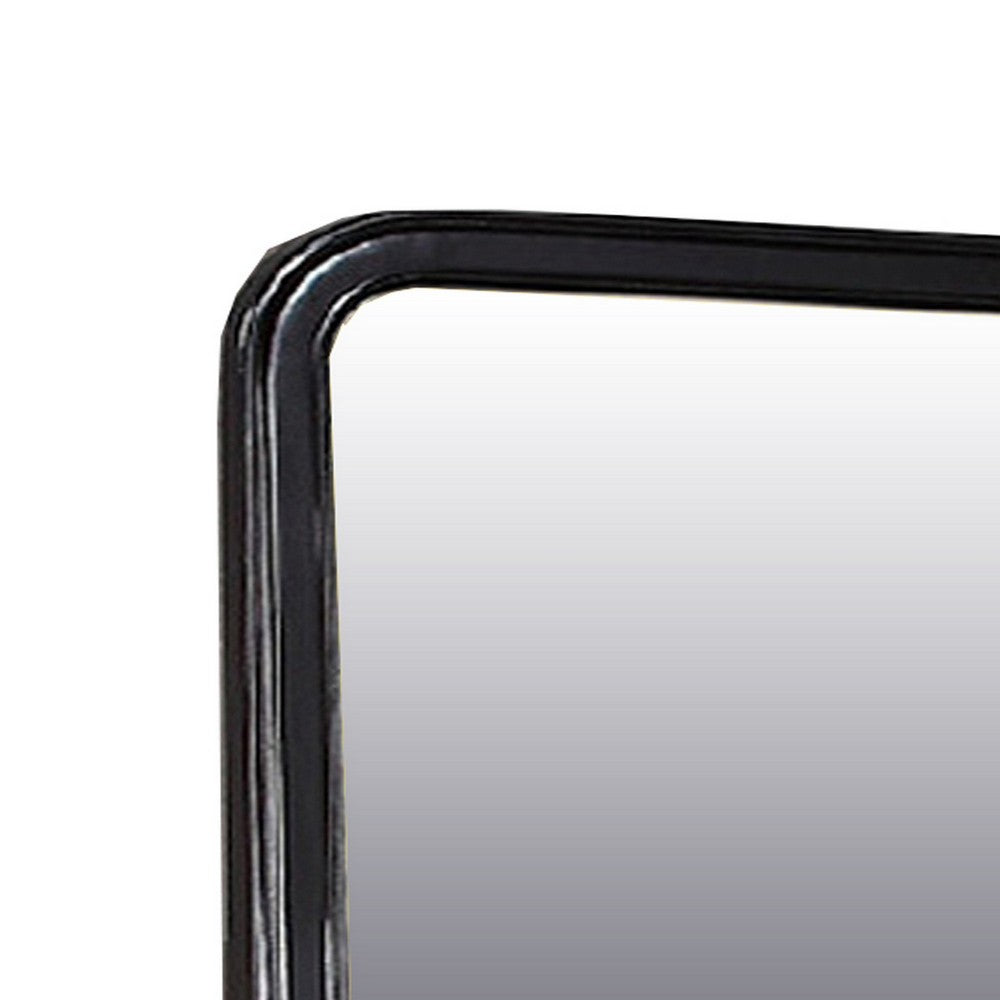 Alluring Polyresin Mirror With Solid Frame, Black - PDX-F4726
