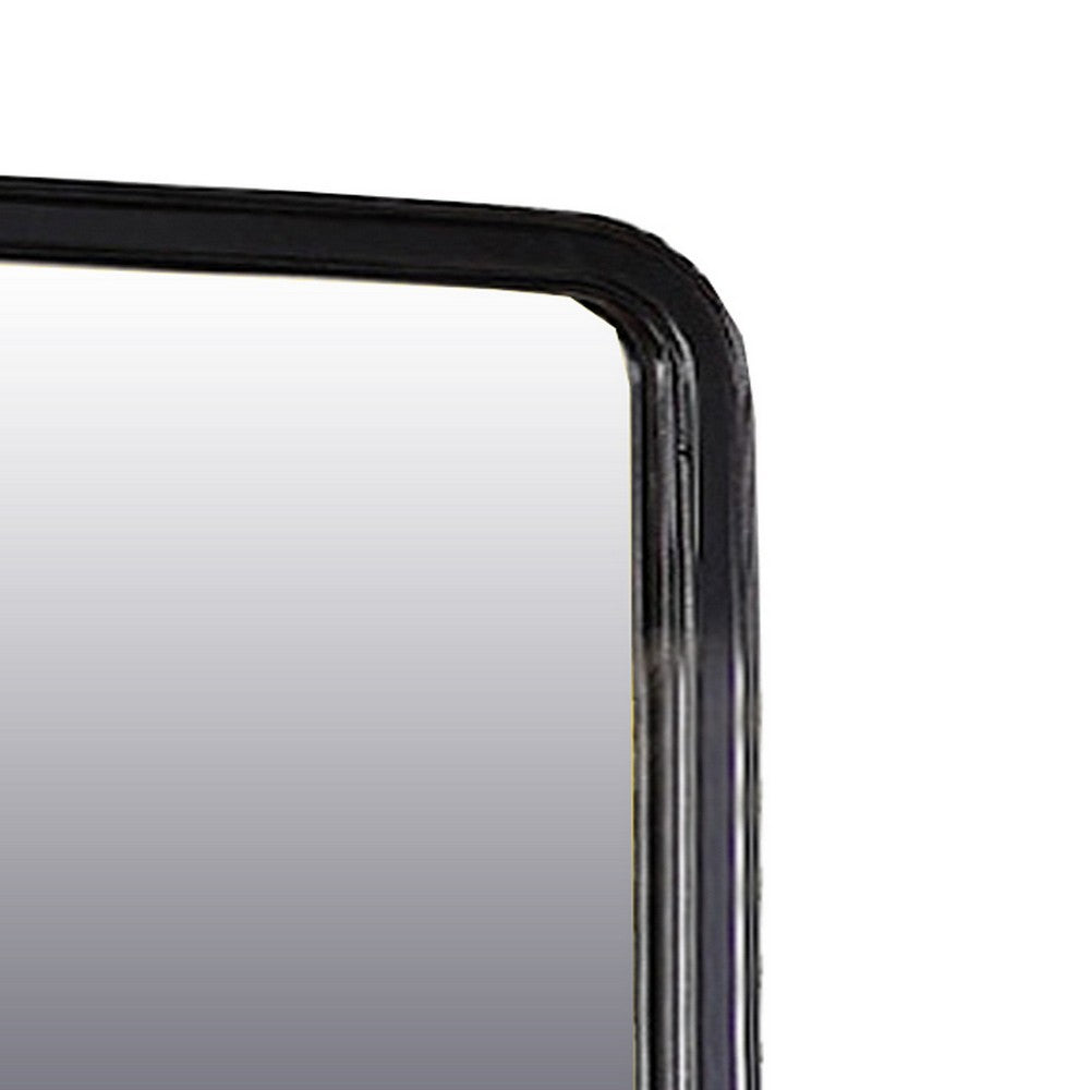 Alluring Polyresin Mirror With Solid Frame, Black - PDX-F4726