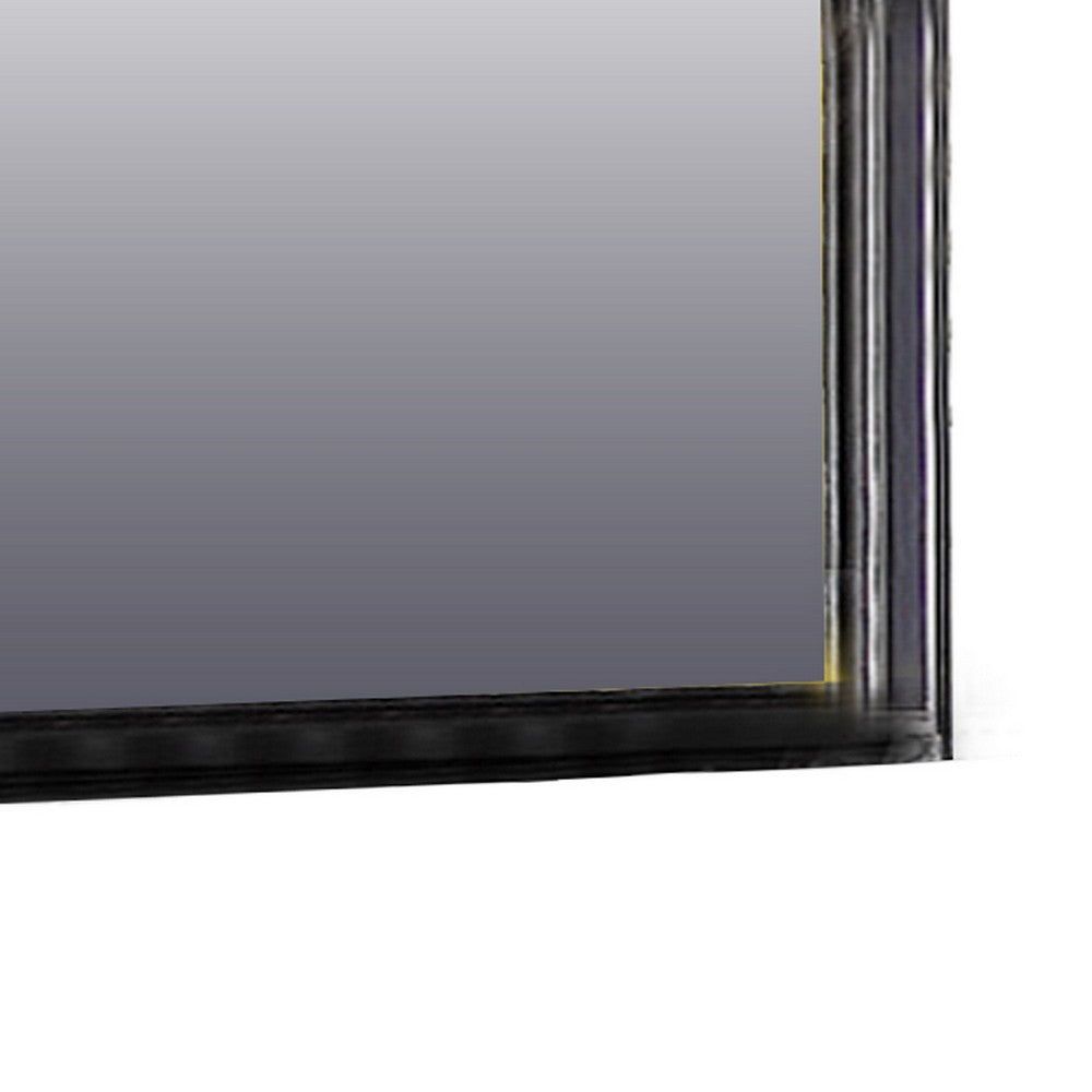 Alluring Polyresin Mirror With Solid Frame, Black - PDX-F4726