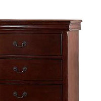 Decorously Functional Pine Wood, Plywood & Birch Veneer Chest, Cherry - PDX-F4738